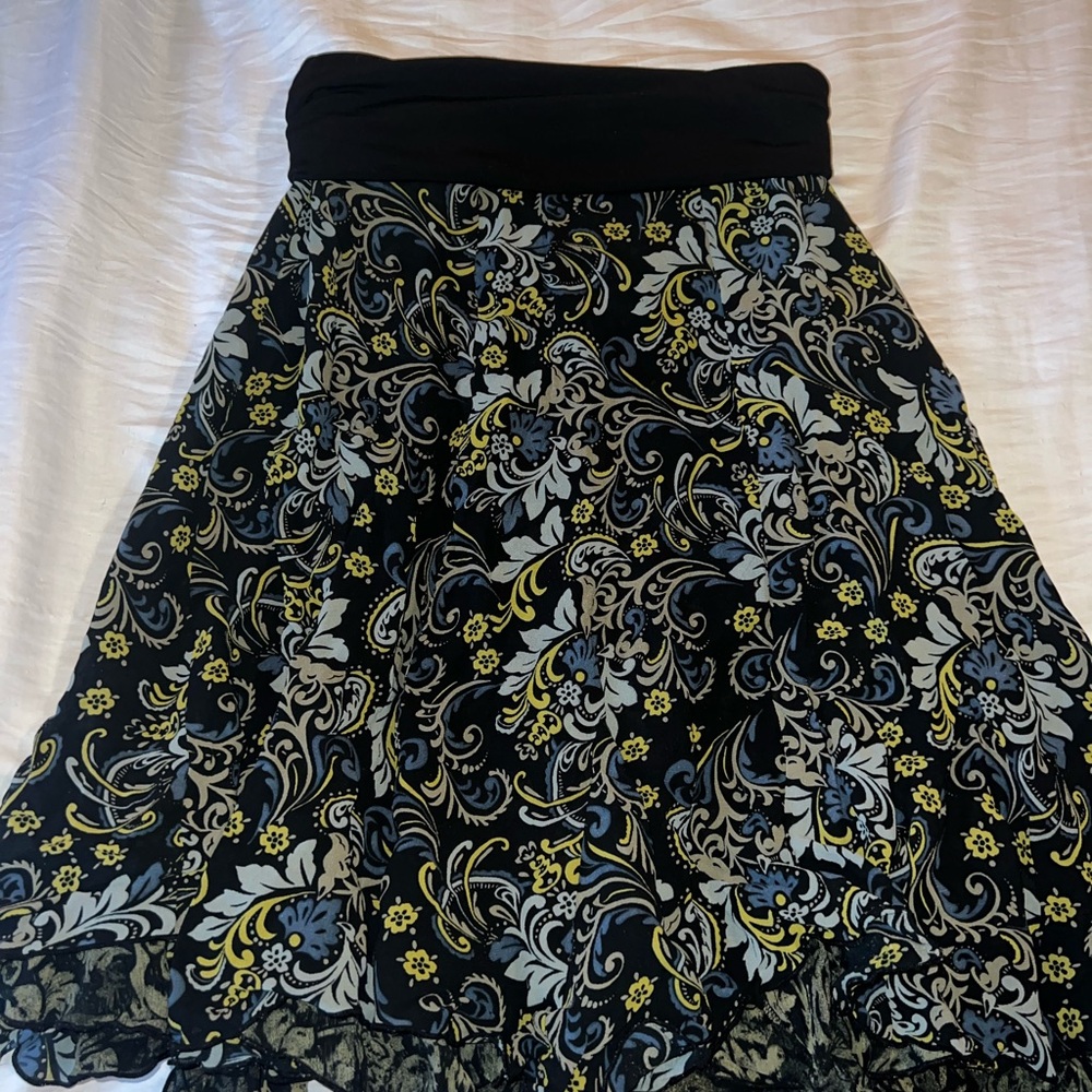 Floral Black and Gray Women's Skirt